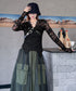 Black Mesh Layered Skirt